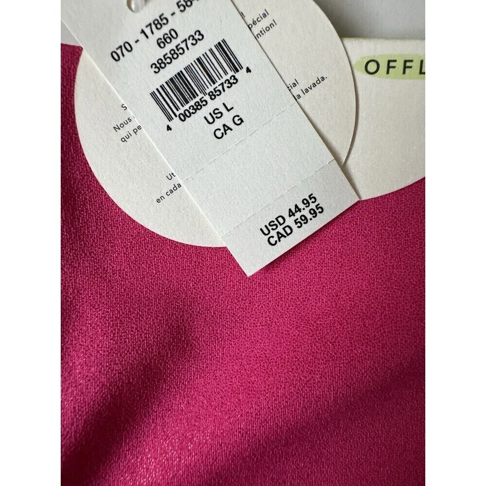 OFFLINE By Aerie Real Me Liquid Shine Cropped Legging fuchsia pink size large